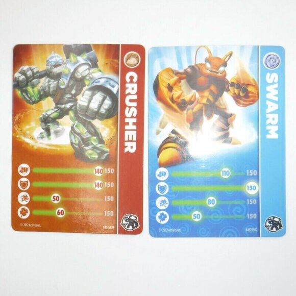 Skylanders 5 Giants Orange Base Figures & Cards Lot Crusher Swarm Tree Rex - Picture 11 of 11